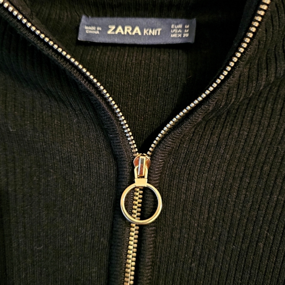 Zara Black Fitted Cardigan with sz medium - Picture 2 of 7